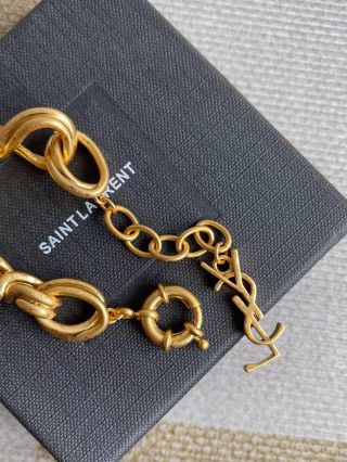 YSL Interlocked Gold Chain Bracelet