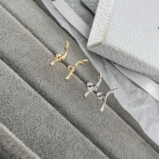 Dior CD Ribbon Knot Stud Earrings