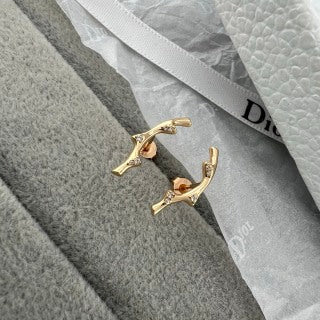 Dior CD Ribbon Knot Stud Earrings