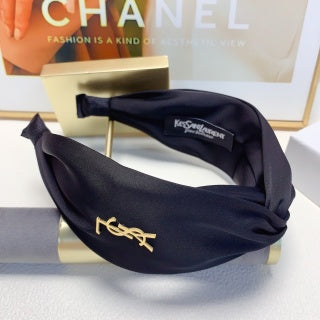 YSL Satin Monogram Knot Headband