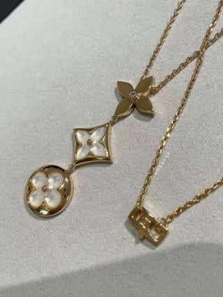 Louis Vuitton Blossom Trio Charm Layered Necklace