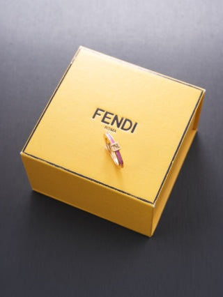 Fendi Rosalia F Emblem Enamel Accent Ring