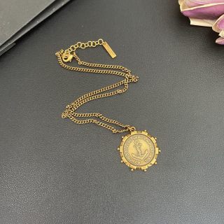 YSL Vintage Medallion Charm Chain Necklace