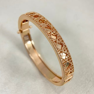 Dior Oblique Lacework Crystal Bangle Bracelet