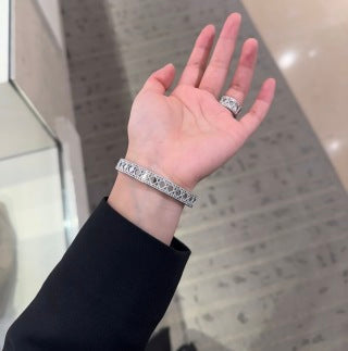 Dior Éclat Lattice Silver Bangle