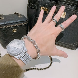 Gucci Interlocking G Geometric Link Chain Bracelet