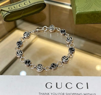 Gucci Interlocking G Beaded Charm Link Bracelet
