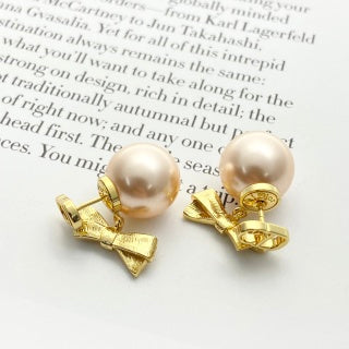 Dior Perle Noire Bow Pearl Earrings