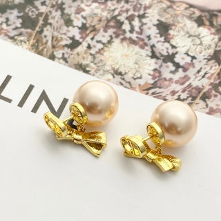 Dior Perle Noire Bow Pearl Earrings