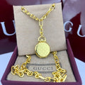 Gucci GG Monogram Round Medallion Pendant Necklace