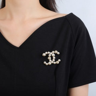 CHANEL Pearl Crescent CC Statement Brooch