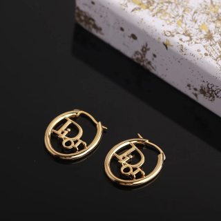 Dior Élan Logo Hoop Earrings