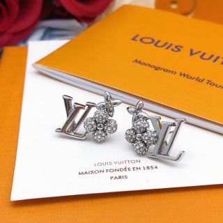Louis Vuitton Crystal Berry Monogram Stud Earrings