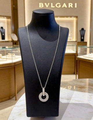 Bvlgari Crystal Circle Pendant Necklace – Elegant Luxury Jewelry