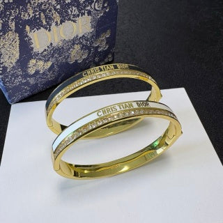 Dior Écriture Crystal Cuff Bracelet