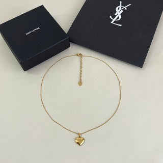 YSL Petite Heart Charm Chain Necklace