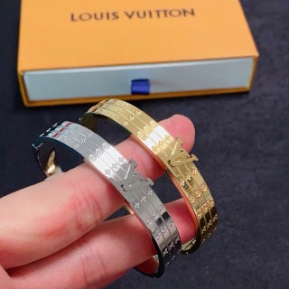 Louis Vuitton Signature Stripe Monogram Cuff Bracelet