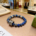 Gucci Blue Bead Interlocking G Charm Bracelet