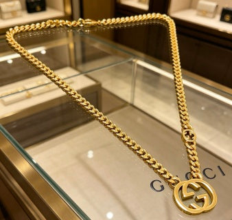 Gucci Interlocking G Long Chain Pendant Necklace