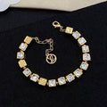 Louis Vuitton Crystal Square Link Charm Bracelet