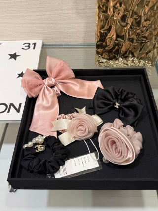 Chanel Elegant Pearl Charm Hair Scrunchie