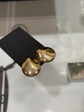 Chanel Gold Dome Stud Earrings – Elegant Luxury Fashion Jewelry