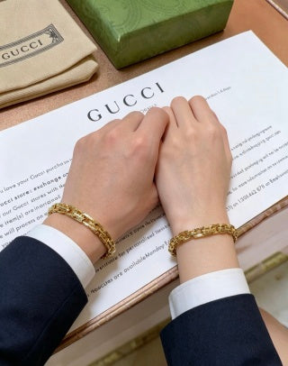 Gucci Interlocking G Geometric Link Chain Bracelet