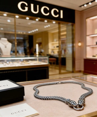 Gucci Interlocking G Snake Chain Link Necklace