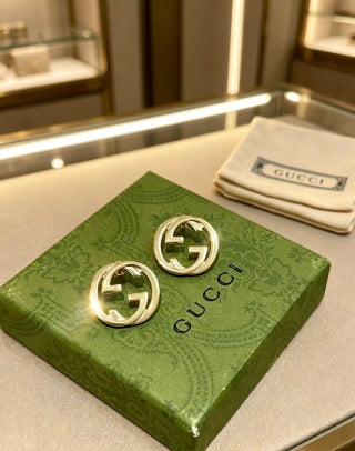 Gucci Interlocking G Circular Logo Drop Stud Earrings