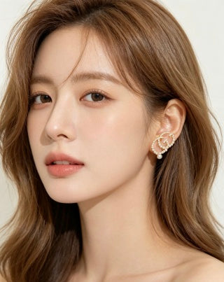 Gucci Interlocking G Pearl Circle Stud Earrings