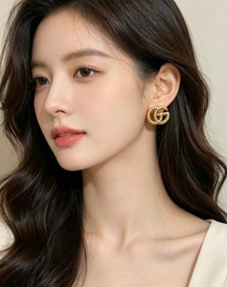 Gucci Interlocking G Twisted Rope Stud Earrings