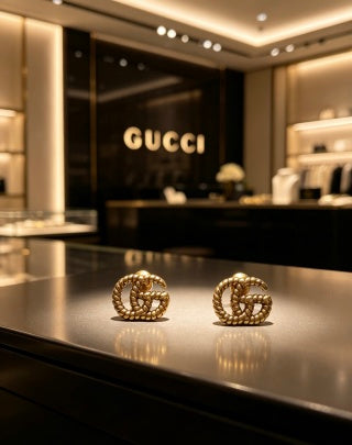 Gucci Interlocking G Twisted Rope Stud Earrings