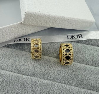 Dior Oblique Lacework Gold Band Ring