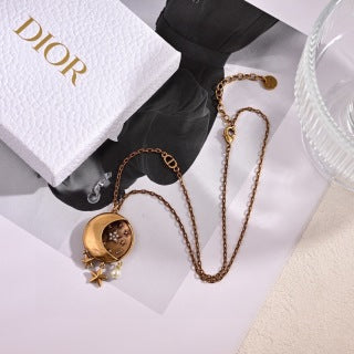 Dior Celestial Medallion Star Charm Necklace