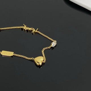 YSL Crystal Accent Chain Bracelet