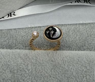 Dior Oblique Medallion Crystal Ring