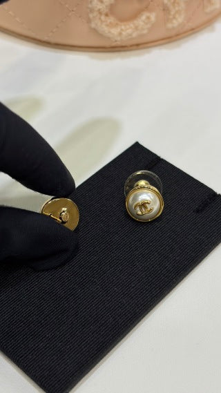 Chanel Timeless Pearl CC Stud Earrings