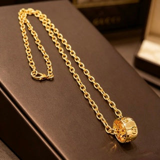 Gucci GG Barrel Charm Long Chain Necklace