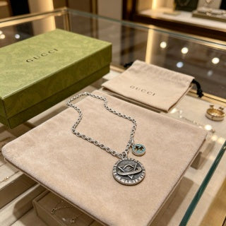 Gucci GG Compass Medallion Pendant Necklace