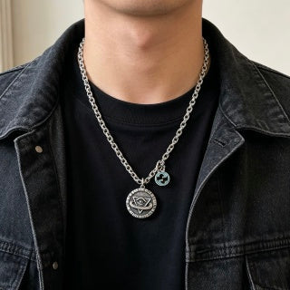 Gucci GG Compass Medallion Pendant Necklace