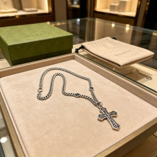 Gucci GG Cross Pendant Chain Necklace