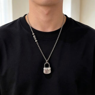 Gucci GG Padlock Mini Charm Long Necklace