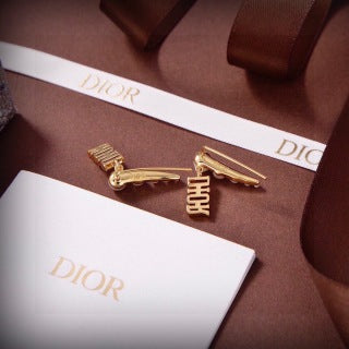 Dior Pearl J'Adior Script Drop Stud Earrings