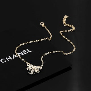 CHANEL Crystal Blossom Pendant Necklace