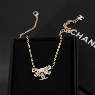 CHANEL Crystal Blossom Pendant Necklace