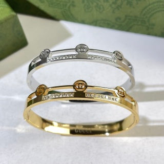 Gucci GG Crystal Line Cuff Bracelet