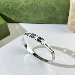 Gucci GG Crystal Double Bar Cuff Bracelet