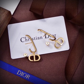 Dior Rainbow Crystal CD Drop Stud Earrings