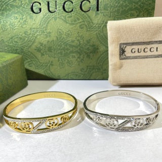 Gucci GG Cut-Out Crystal Cuff Bracelet