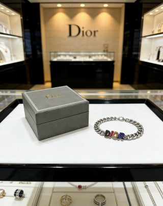 Dior Color Letter Chain Charm Bracelet